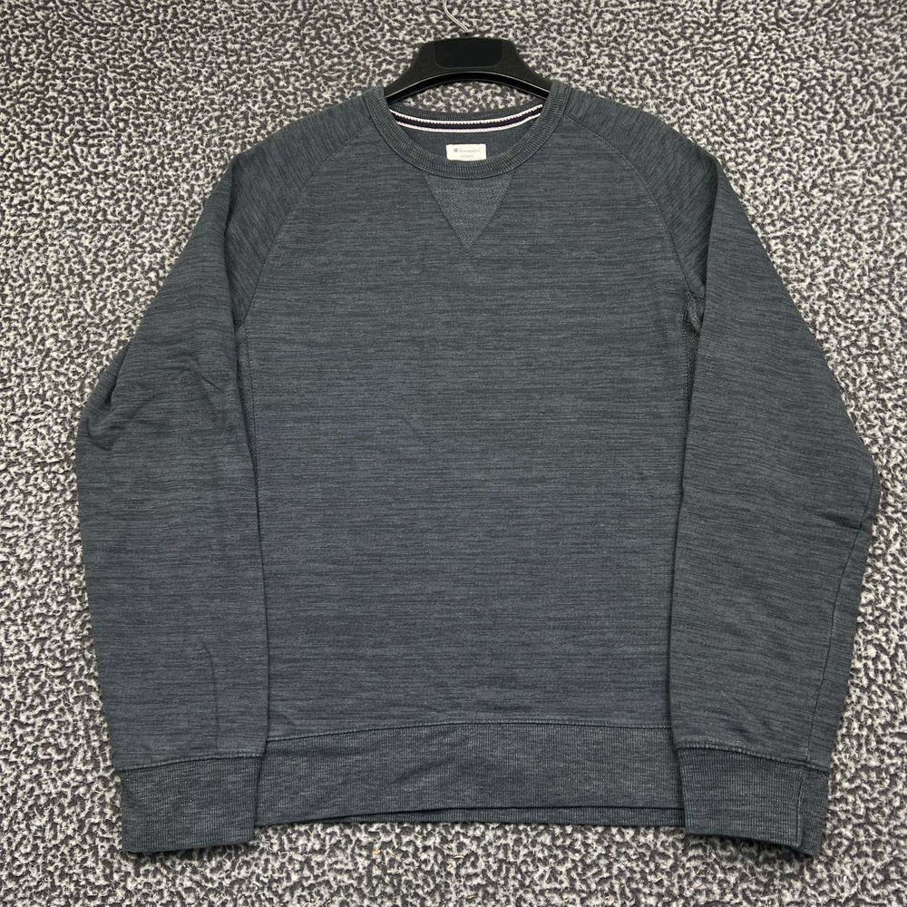 Champion Sweatshirt Men Large Gray Raglan Sleeve Pullover Crewneck L